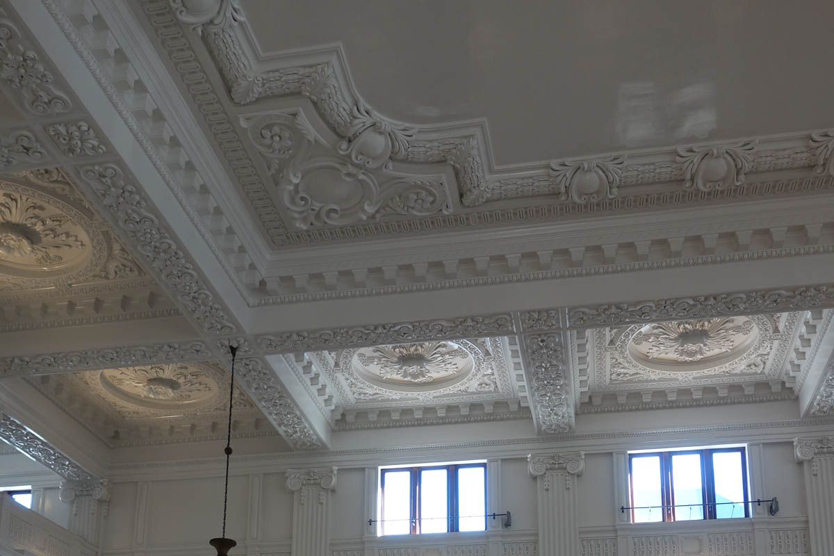 Nice hand-carved coffered ceiling